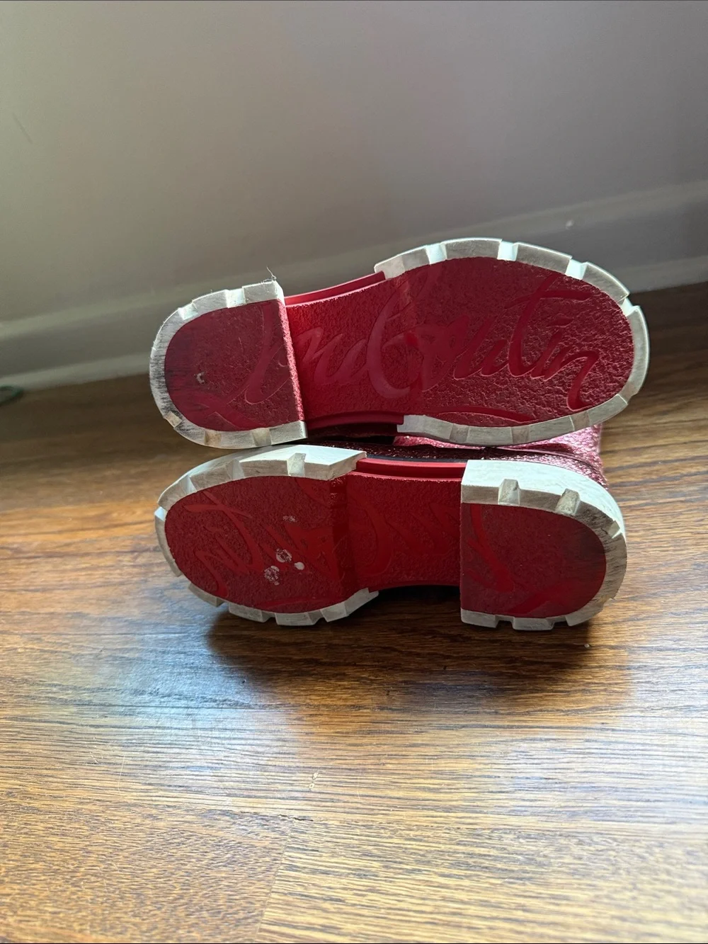 Christian Louboutin Kids Glitter Pink Rain & Snow Boots